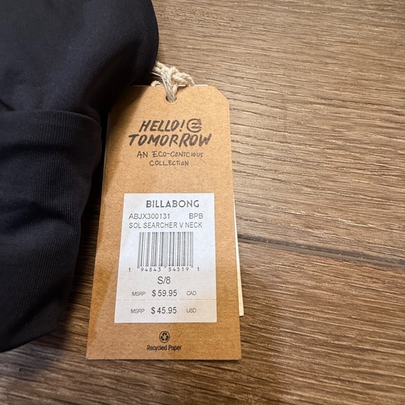 Billabong Women's Sol Searcher V-Neck Black Swim Top, NWT, Size Small - Picture 4 of 11